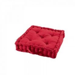 LC Coussin De Sol, Rouge, 45x45x10, Coton Uni, Panama