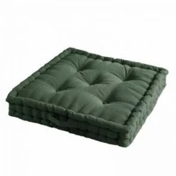 LC Coussin De Sol, Kaki, 60 X 60 X 10 Cm, Coton Uni,