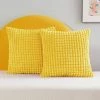 MERéTéET Housse De Coussin Lot De 2, Pour Canapé, Chambre, Lit, Chaise Et Décoration De Particules, Sans Noyau D'oreiller, Design Moderne Et élégant, 65x65CM, Jaune, 2Pièces
