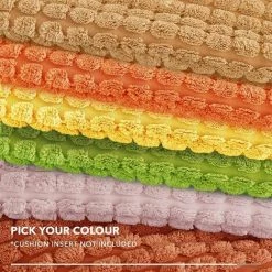 MERéTéET Housse De Coussin Lot De 2, Pour Canapé, Chambre, Lit, Chaise Et Décoration De Particules, Sans Noyau D'oreiller, Design Moderne Et élégant, 65x65CM, Jaune, 2Pièces -France Coussin et housse de coussin Soldes Boutique 65788418 5