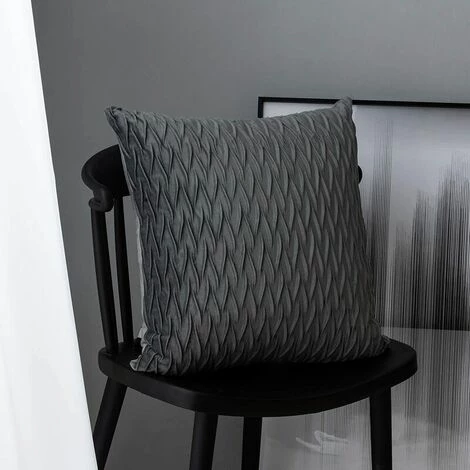 MERéTéET Housses Coussin En Velours 40x40cm Pour Salon Canapé,Lot De 2 Housses Coussin Carrés De Motif Uni Décoration Chambre, Gris 3 MERéTéET Housses Coussin En Velours 40x40cm Pour Salon Canapé,Lot De 2 Housses Coussin Carrés De Motif Uni Décoration Chambre, Gris – Image 3