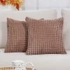 MERéTéET Housse De Coussin Lot De 2, Pour Décoration De Particules Canapé, Chambre, Lit, Chaise, Sans Noyau D'oreiller, Design Moderne Et élégant, 40x40CM, Marron, 2Pièces