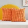 MERéTéET Lot De 2 Housse De Coussin, Pour Décoration De Particules Canapé, Chambre, Lit, Chaise, Sans Noyau D'oreiller, Design Moderne Et élégant, 65x65CM, Orange, 2Pièces
