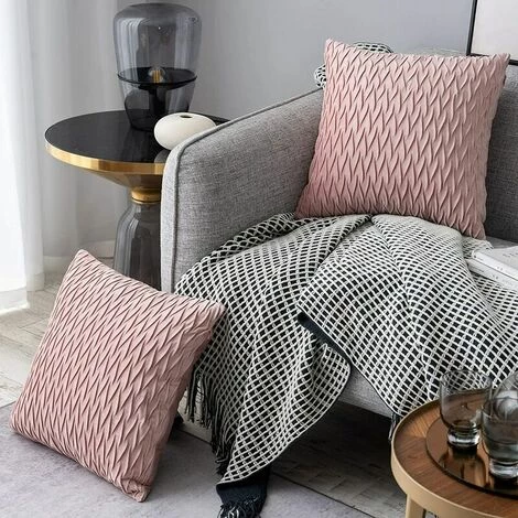 MERéTéET Housses Coussin En Velours 40x40cm Pour Salon Canapé,Lot De 2 Housses Coussin Carrés De Motif Uni Décoration Chambre, Rose 2 MERéTéET Housses Coussin En Velours 40x40cm Pour Salon Canapé,Lot De 2 Housses Coussin Carrés De Motif Uni Décoration Chambre, Rose – Image 2