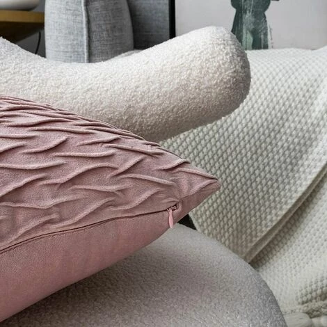 MERéTéET Housses Coussin En Velours 40x40cm Pour Salon Canapé,Lot De 2 Housses Coussin Carrés De Motif Uni Décoration Chambre, Rose 4 MERéTéET Housses Coussin En Velours 40x40cm Pour Salon Canapé,Lot De 2 Housses Coussin Carrés De Motif Uni Décoration Chambre, Rose – Image 4