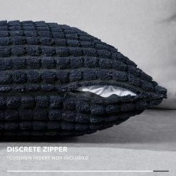 MERéTéET Housse De Coussin Lot De 2, Pour Décoration De Particules Canapé, Chambre, Lit, Chaise, Sans Noyau D'oreiller, Design Moderne Et élégant, 40x40CM, Bleu Marine, 2Pièces -France Coussin et housse de coussin Soldes Boutique 65788945 4