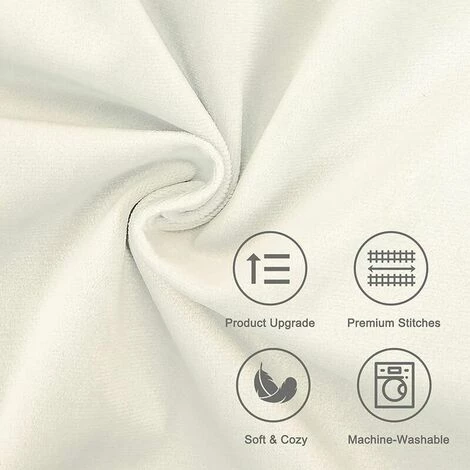 MERéTéET Housse Coussin Blanc Crème 35x35 Cm Decoration Salon Maison Chambre Enfant Fille Mignon Lot De 2 Protège Petit Coussin Decoratif Canape Carré En Velours 3 MERéTéET Housse Coussin Blanc Crème 35x35 Cm Decoration Salon Maison Chambre Enfant Fille Mignon Lot De 2 Protège Petit Coussin Decoratif Canape Carré En Velours – Image 3