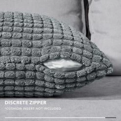 MERéTéET Lot De 2 Housse De Coussin, Pour Décoration De Particules Canapé, Chambre, Lit, Chaise, Sans Noyau D'oreiller, Design Moderne Et élégant, 50x50CM, Gris, 2Pièces -France Coussin et housse de coussin Soldes Boutique 65789034 5