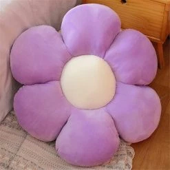 MERéTéET Coussin En Peluche En Forme De Fleur - Coussin De Sol - Coussin De Chaise - Pour La Maison Et Le Jardin - Violet - 30 Cm