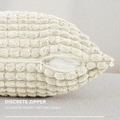 MERéTéET Housse De Coussin Lot De 2, Pour Décoration De Particules Canapé, Chambre, Lit, Chaise, Sans Noyau D'oreiller, Design Moderne Et élégant, 45x45CM, Beige, 2Pièces -France Coussin et housse de coussin Soldes Boutique 65789391 4