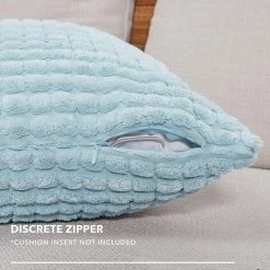 MERéTéET Housse De Coussin Lot De 2, Pour Canapé, Chambre, Lit, Chaise Et Décoration De Particules, Sans Noyau D'oreiller, Design Moderne Et élégant, 50x50CM, Bleu Clair, 2Pièces -France Coussin et housse de coussin Soldes Boutique 65789405 4
