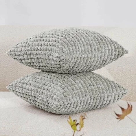 MERéTéET Housse De Coussin Lot De 2, Pour Canapé, Chambre, Lit, Chaise Et Décoration De Particules, Sans Noyau D'oreiller, Design Moderne Et élégant, 45x45CM, Gris Clair, 2Pièces 2 MERéTéET Housse De Coussin Lot De 2, Pour Canapé, Chambre, Lit, Chaise Et Décoration De Particules, Sans Noyau D'oreiller, Design Moderne Et élégant, 45x45CM, Gris Clair, 2Pièces – Image 2
