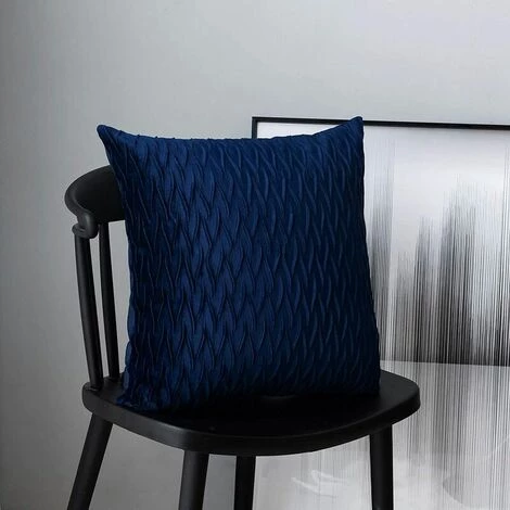 MERéTéET Housses Coussin En Velours 45x45cm Pour Salon Canapé,Lot De 2 Housses Coussin Carrés De Motif Uni Décoration Chambre, Bleu Marin 5 MERéTéET Housses Coussin En Velours 45x45cm Pour Salon Canapé,Lot De 2 Housses Coussin Carrés De Motif Uni Décoration Chambre, Bleu Marin – Image 5