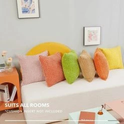 MERéTéET Housse De Coussin Lot De 2, Pour Décoration De Particules Canapé, Chambre, Lit, Chaise, Sans Noyau D'oreiller, Design Moderne Et élégant, 60x60CM, Brun Clair, 2Pièces -France Coussin et housse de coussin Soldes Boutique 65789489 4