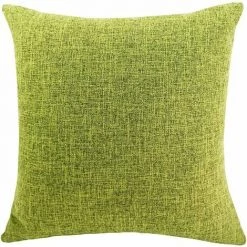 MERéTéET Housses De Coussin Coton Lin En Couleur Unie Throw Pillow Case Chambre Salon Sofa Décoration De Maison Carré Taie D'oreiller Invisible Fermeture à Glissière Vert 35X50CM