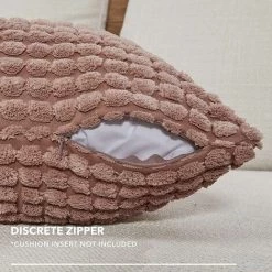 MERéTéET Lot De 2 Housse De Coussin, Pour Canapé, Chambre, Lit, Chaise Et Décoration De Particules, Sans Noyau D'oreiller, Design Moderne Et élégant, 45x45CM, Marron, 2Pièces -France Coussin et housse de coussin Soldes Boutique 65789589 4