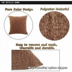 MERéTéET Housses De Coussin Coton Lin En Couleur Unie Throw Pillow Case Chambre Salon Sofa Décoration De Maison Carré Taie D'oreiller Invisible Fermeture à Glissière Marron 45X45CM 7 MERéTéET Housses De Coussin Coton Lin En Couleur Unie Throw Pillow Case Chambre Salon Sofa Décoration De Maison Carré Taie D'oreiller Invisible Fermeture à Glissière Marron 45X45CM -France Coussin et housse de coussin Soldes Boutique 65789670 3