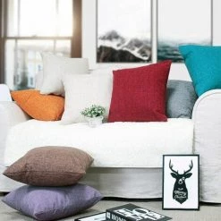 MERéTéET Housses De Coussin Coton Lin En Couleur Unie Throw Pillow Case Chambre Salon Sofa Décoration De Maison Carré Taie D'oreiller Invisible Fermeture à Glissière Marron 45X45CM 8 MERéTéET Housses De Coussin Coton Lin En Couleur Unie Throw Pillow Case Chambre Salon Sofa Décoration De Maison Carré Taie D'oreiller Invisible Fermeture à Glissière Marron 45X45CM -France Coussin et housse de coussin Soldes Boutique 65789670 4