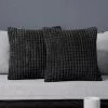 MERéTéET Housse De Coussin Lot De 2, Pour Décoration De Particules Canapé, Chambre, Lit, Chaise, Sans Noyau D'oreiller, Design Moderne Et élégant, 45x45CM, Noir, 2Pièces