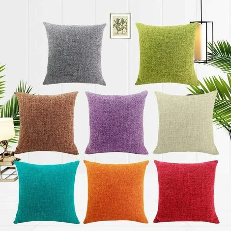 MERéTéET Housses De Coussin Coton Lin En Couleur Unie Throw Pillow Case Chambre Salon Sofa Décoration De Maison Carré Taie D'oreiller Invisible Fermeture à Glissière Bourgogne 35X50CM 2 MERéTéET Housses De Coussin Coton Lin En Couleur Unie Throw Pillow Case Chambre Salon Sofa Décoration De Maison Carré Taie D'oreiller Invisible Fermeture à Glissière Bourgogne 35X50CM – Image 2
