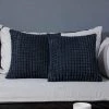 MERéTéET Lot De 2 Housse De Coussin, Pour Canapé, Chambre, Lit, Chaise Et Décoration De Particules, Sans Noyau D'oreiller, Design Moderne Et élégant, 45x45CM, Bleu Marine, 2Pièces