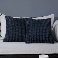 MERéTéET Lot De 2 Housse De Coussin, Pour Canapé, Chambre, Lit, Chaise Et Décoration De Particules, Sans Noyau D'oreiller, Design Moderne Et élégant, 45x45CM, Bleu Marine, 2Pièces