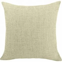 MERéTéET Housses De Coussin Coton Lin En Couleur Unie Throw Pillow Case Chambre Salon Sofa Décoration De Maison Carré Taie D'oreiller Invisible Fermeture à Glissière Beige 40X60CM