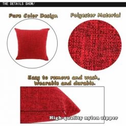 MERéTéET Housses De Coussin Coton Lin En Couleur Unie Throw Pillow Case Chambre Salon Sofa Décoration De Maison Carré Taie D'oreiller Invisible Fermeture à Glissière Bourgogne 40X40CM 7 MERéTéET Housses De Coussin Coton Lin En Couleur Unie Throw Pillow Case Chambre Salon Sofa Décoration De Maison Carré Taie D'oreiller Invisible Fermeture à Glissière Bourgogne 40X40CM -France Coussin et housse de coussin Soldes Boutique 65789884 3
