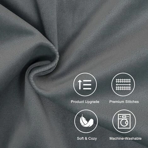 MERéTéET Lot De 2 Housses De Coussin Decoration Chambre Doux Carré En Velours Couleur Unie Housses De Canapé Avec Les Ballons Moderne Pour Salon, 45x45cm, Gris 3 MERéTéET Lot De 2 Housses De Coussin Decoration Chambre Doux Carré En Velours Couleur Unie Housses De Canapé Avec Les Ballons Moderne Pour Salon, 45x45cm, Gris – Image 3