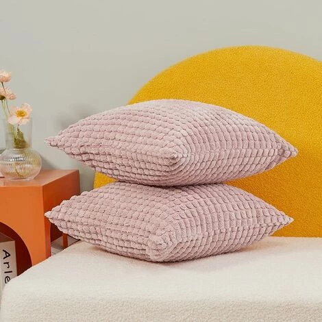 MERéTéET Housse De Coussin Lot De 2, Pour Décoration De Particules Canapé, Chambre, Lit, Chais, Sans Noyau D'oreiller, Design Moderne Et élégant, 65x65CM, Rose, 2Pièces 2 MERéTéET Housse De Coussin Lot De 2, Pour Décoration De Particules Canapé, Chambre, Lit, Chais, Sans Noyau D'oreiller, Design Moderne Et élégant, 65x65CM, Rose, 2Pièces – Image 2