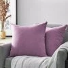 MERéTéET Lot De 2 Housse De Coussin 50x50cm Décoratif Canapé En Chenille Housses Coussin Decoration Chambre Carré Couleur Uni Pour Chaise,Voiture,Bureau, Violet