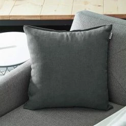 MERéTéET Lot De 2 Housse De Coussin 60x60cm Décoratif Canapé En Chenille Housses Coussin Decoration Chambre Carré Couleur Uni Pour Chaise,Voiture,Bureau, Gris Noir -France Coussin et housse de coussin Soldes Boutique 65790144 4