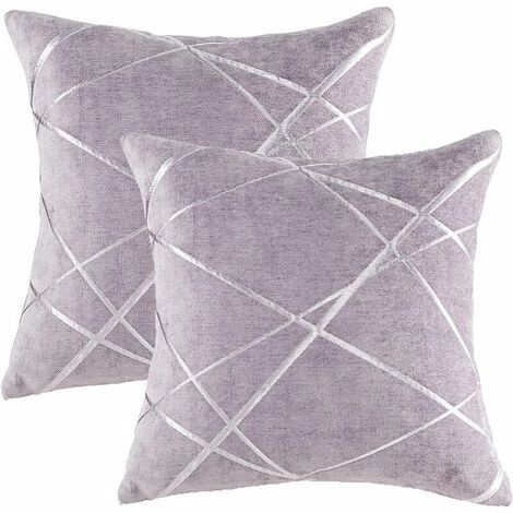 MERéTéET Housses De Coussin En Velours Housses D'oreiller Carrées Décoratives Pour Canapé Chambre Salon 40x40 CM Lot De 2 Violet 1 MERéTéET Housses De Coussin En Velours Housses D'oreiller Carrées Décoratives Pour Canapé Chambre Salon 40x40 CM Lot De 2 Violet