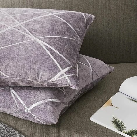 MERéTéET Housses De Coussin En Velours Housses D'oreiller Carrées Décoratives Pour Canapé Chambre Salon 40x40 CM Lot De 2 Violet 4 MERéTéET Housses De Coussin En Velours Housses D'oreiller Carrées Décoratives Pour Canapé Chambre Salon 40x40 CM Lot De 2 Violet – Image 4
