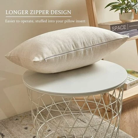 MERéTéET Taie Oreiller 40x80 Lot De 2 Beige Decoration Chambre Ado Bebe Enfant Pour Coussins Canape Lit Décoratif Housse Coussin Rectangulaire Double Face Uni En Chenille Doux Avec Fermeture Eclair 2 MERéTéET Taie Oreiller 40x80 Lot De 2 Beige Decoration Chambre Ado Bebe Enfant Pour Coussins Canape Lit Décoratif Housse Coussin Rectangulaire Double Face Uni En Chenille Doux Avec Fermeture Eclair – Image 2