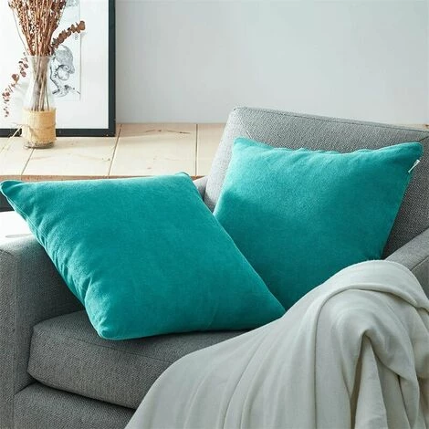 MERéTéET Housse De Coussin 50x50 Lot De 2 Bleu Canard Decoration Chambre Bebe Salon Maison Voiture Housses Coussins Canapé Lit Carrés Double Face De Couleur Uni En Chenille Doux Avec Fermeture Eclair 5 MERéTéET Housse De Coussin 50x50 Lot De 2 Bleu Canard Decoration Chambre Bebe Salon Maison Voiture Housses Coussins Canapé Lit Carrés Double Face De Couleur Uni En Chenille Doux Avec Fermeture Eclair – Image 5