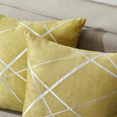 MERéTéET Housses De Coussin En Velours Housses D'oreiller Carrées Décoratives Pour Canapé Chambre Salon 45x45 CM Lot De 2 Jaune 4 MERéTéET Housses De Coussin En Velours Housses D'oreiller Carrées Décoratives Pour Canapé Chambre Salon 45x45 CM Lot De 2 Jaune – Image 4