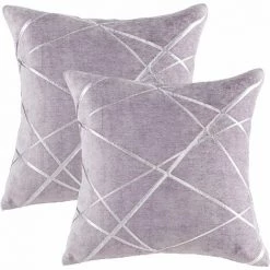 MERéTéET Housses De Coussin En Velours Housses D'oreiller Carrées Décoratives Pour Canapé Chambre Salon 50x50 CM Lot De 2 Violet