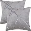 MERéTéET Gris Argenté Luxe Velours Coussin Couvre Cas, Coussin De Confortable D'Accent, Le Meilleur Carré Décoratif Couvre D'Oreiller Sofa De Divan De Lit De Canapé18x18 Pouces 45x45CM Ensemble De Deux