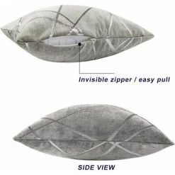 MERéTéET Gris Argenté Luxe Velours Coussin Couvre Cas, Coussin De Confortable D'Accent, Le Meilleur Carré Décoratif Couvre D'Oreiller Sofa De Divan De Lit De Canapé18x18 Pouces 45x45CM Ensemble De Deux -France Coussin et housse de coussin Soldes Boutique 65790350 5