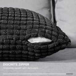 MERéTéET Lot De 2 Housse De Coussin, Pour Décoration De Particules Canapé, Chambre, Lit, Chaise, Sans Noyau D'oreiller, Design Moderne Et élégant, 65x65CM, Noir, 2Pièces -France Coussin et housse de coussin Soldes Boutique 65790459 4