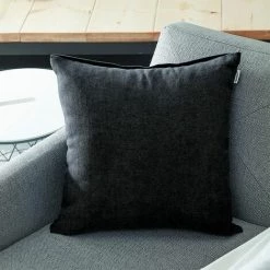 MERéTéET Lot De 2 Housse De Coussin 50x50cm Décoratif Canapé En Chenille Housses Coussin Decoration Chambre Carré Couleur Uni Pour Chaise,Voiture,Bureau, Noir 8 MERéTéET Lot De 2 Housse De Coussin 50x50cm Décoratif Canapé En Chenille Housses Coussin Decoration Chambre Carré Couleur Uni Pour Chaise,Voiture,Bureau, Noir -France Coussin et housse de coussin Soldes Boutique 65790470 4