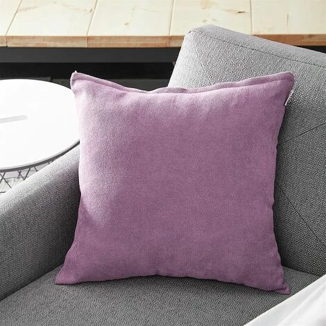 MERéTéET Lot De 2 Housse De Coussin 60x60cm Décoratif Canapé En Chenille Housses Coussin Decoration Chambre Carré Couleur Uni Pour Chaise,Voiture,Bureau, Violet 3 MERéTéET Lot De 2 Housse De Coussin 60x60cm Décoratif Canapé En Chenille Housses Coussin Decoration Chambre Carré Couleur Uni Pour Chaise,Voiture,Bureau, Violet – Image 3