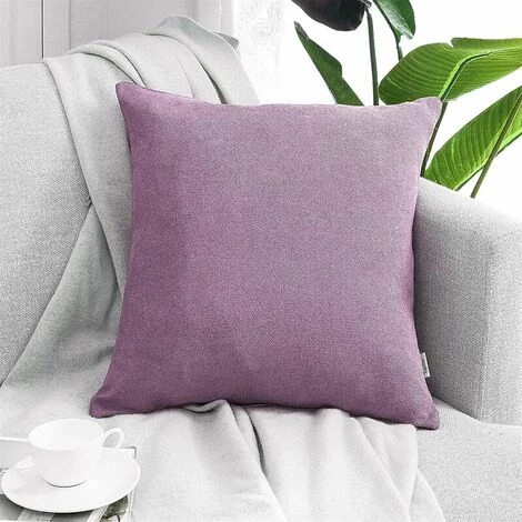 MERéTéET Lot De 2 Housse De Coussin 60x60cm Décoratif Canapé En Chenille Housses Coussin Decoration Chambre Carré Couleur Uni Pour Chaise,Voiture,Bureau, Violet 5 MERéTéET Lot De 2 Housse De Coussin 60x60cm Décoratif Canapé En Chenille Housses Coussin Decoration Chambre Carré Couleur Uni Pour Chaise,Voiture,Bureau, Violet – Image 5