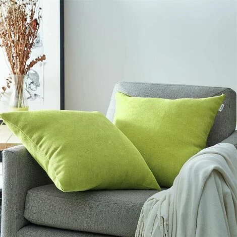 MERéTéET Housse De Coussin 50x50 Vert Anis Lot De 2 Decoration Chambre Bebe Salon Maison Housses Coussins Canapé Lit Carrés Double Face De Couleur Uni En Chenille Doux Avec Fermeture Eclair 5 MERéTéET Housse De Coussin 50x50 Vert Anis Lot De 2 Decoration Chambre Bebe Salon Maison Housses Coussins Canapé Lit Carrés Double Face De Couleur Uni En Chenille Doux Avec Fermeture Eclair – Image 5