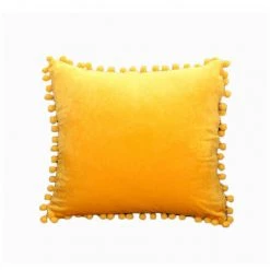 LUCKY-88 Velours Couleur Unie Housse De Canapé Boule De Poils Housse De Coussin Jaune 45*45cm Sans Oreiller 2 Pièces -France Coussin et housse de coussin Soldes Boutique 65804805 5