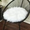 LUCKY-88 Coussin En Laine Coussin De Chaise Rond Mignon Coussin En Peluche épaissi Coussin De Chaise De Bureau Blanc Laiteux Blanc Naturel Diamètre 40cm Pure Laine