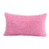 YIENJAOY Lot De 2 Housse De Coussin De Canapé Fourrure De Luxe Decoration Canapé Maison Chambre Lit Super Doux Peluche Taie D'oreiller Décorative 30*50cm Rose Vif