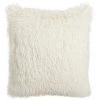 YIENJAOY Lot De 2 Housse De Coussin De Canapé Fourrure De Luxe Decoration Canapé Maison Chambre Lit Super Doux Peluche Taie D'oreiller Décorative 40X40cm 16X16 Pouces,lait Blanc