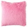 YIENJAOY Lot De 2 Housse De Coussin De Canapé Fourrure De Luxe Decoration Canapé Maison Chambre Lit Super Doux Peluche Taie D'oreiller Décorative 40X40cm 16X16 Pouces,rose Vif